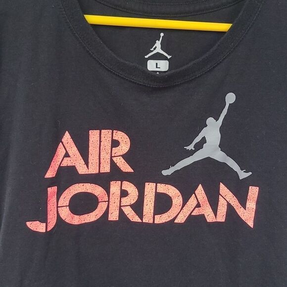 Air Jordan Girls Large Basketball Tee Black Short Sleeve T-shirt Cotton Knit Top - Picture 2 of 4